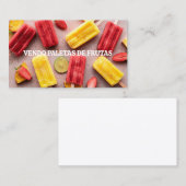 Carte De Visite Vendo paletas de frutas (Devant / Derrière)