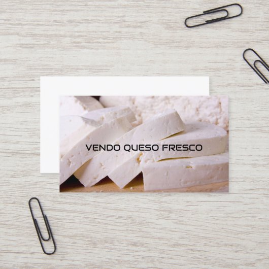 Carte De Visite Vendo queso fresco (Devant/Arrière en situation)