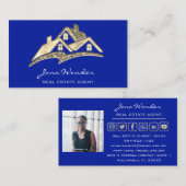 Carte De Visite Vendre Maison Social Médias Logo Gold Photo Custom (Devant / Derrière)