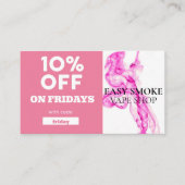 Carte De Visite Vendredi Code rabais spécial Vape Shop (Devant)