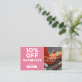 Carte De Visite Vendredi Code rabais Spécial Yoga Studio (Debout devant)