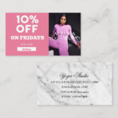 Carte De Visite Vendredi Code rabais Spécial Yoga Studio (Devant / Derrière)