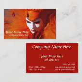 Carte De Visite Venise, Italie (IT) - Costume de carnaval orange (Devant / Derrière)