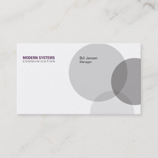 Carte De Visite Venn circulaire (violet foncé) (Devant)