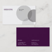 Carte De Visite Vénne circulaire (violet profond) (Devant / Derrière)