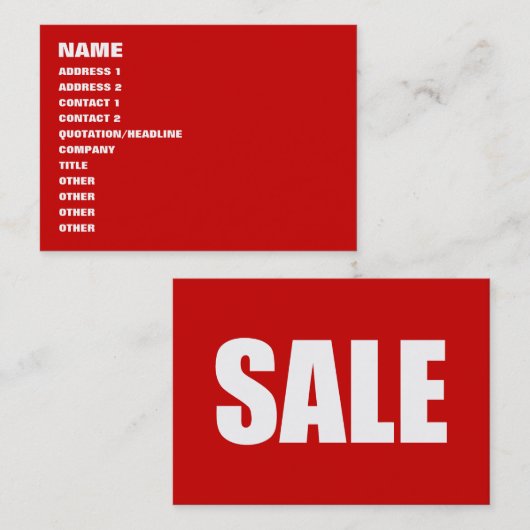 CARTE DE VISITE VENTE (Devant / Derrière)