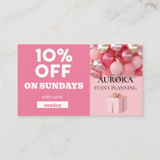 Carte De Visite Vente à prix réduit de la planification d'événemen (Devant)