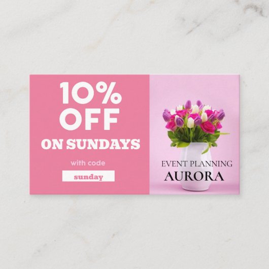 Carte De Visite Vente à prix réduit de la planification d'événemen (Devant)