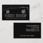 Carte De Visite Vente automobile chez un concessionnaire noir mode (Devant / Derrière)