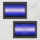 Carte De Visite Vente automobile, Chrome bleu brossé - Sportscar (Devant / Derrière)