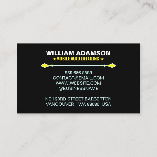 Carte De Visite Vente automobile, Réparation automatique, Détail a (Dos)