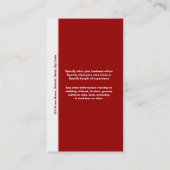 Carte De Visite Vente d'affaires de cheval (Dos)