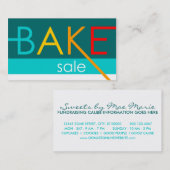 Carte De Visite vente de gâteaux (typographique) (Devant / Derrière)