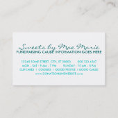 Carte De Visite vente de gâteaux (typographique) (Dos)
