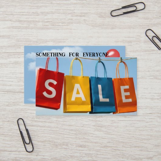 Carte De Visite Vente de sacs de shopping en ligne (Devant/Arrière en situation)