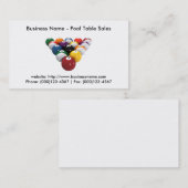 Carte de visite : Vente de tables de billard (Devant / Derrière)
