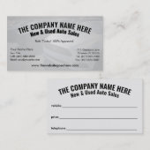 Carte De Visite Vente de voitures neuves et d'occasion - Vente aut (Devant / Derrière)