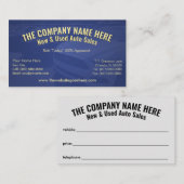 Carte De Visite Vente de voitures neuves et d'occasion - Ventes au (Devant / Derrière)