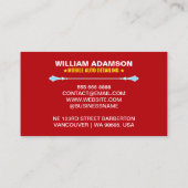 Carte De Visite Vente de voitures, Réparation automobile, Red Cool (Dos)