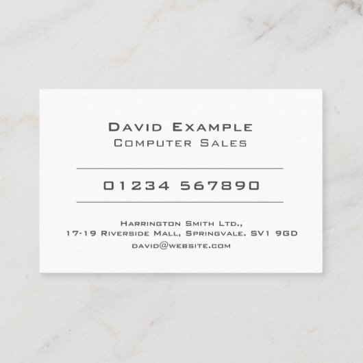 Carte De Visite Vente d'ordinateurs - Vendeur informatique (Dos)