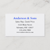 Carte De Visite Vente et service de chariots élévateurs (Dos)