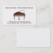 Carte de visite : Vente et service de piano (Devant / Derrière)