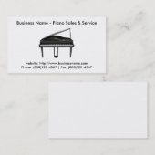 Carte de visite : Vente et service de piano (Devant / Derrière)