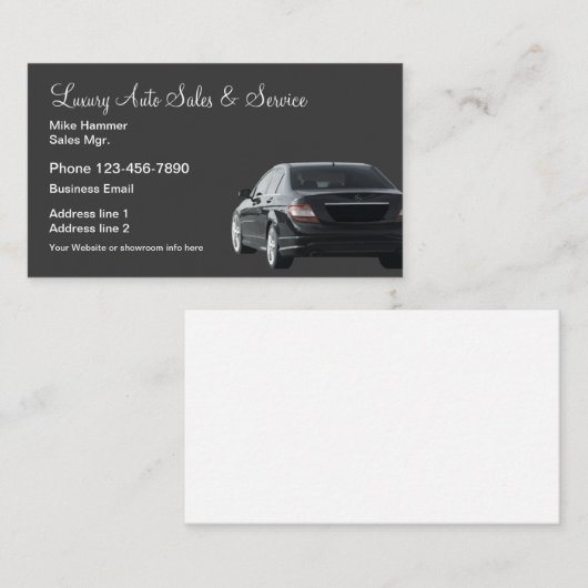 Carte De Visite Vente et service de voitures de luxe (Devant / Derrière)