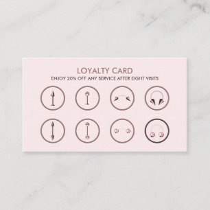 Carte De Visite Vente Remise Loyauté Pink Body Piercing