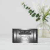 Carte De Visite Ventes automatiques - faux métal, argent auto (Debout devant)