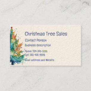 Carte De Visite Ventes d'arbres de Noël