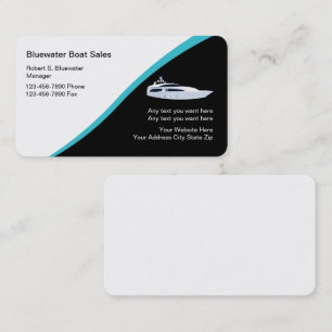 Carte De Visite Ventes de bateaux design moderne élégant