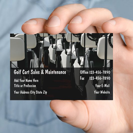 Carte De Visite Ventes de chariots de golf Maintenance