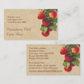 Carte De Visite Ventes de fruit de fraise (Devant / Derrière)