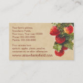 Carte De Visite Ventes de fruit de fraise (Dos)