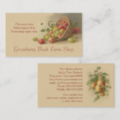 Carte De Visite Ventes de fruit de poires de groseilles à (Devant / Derrière)