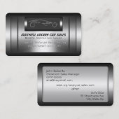 Carte De Visite Ventes de luxe de voiture - métal de faux, argent (Devant / Derrière)