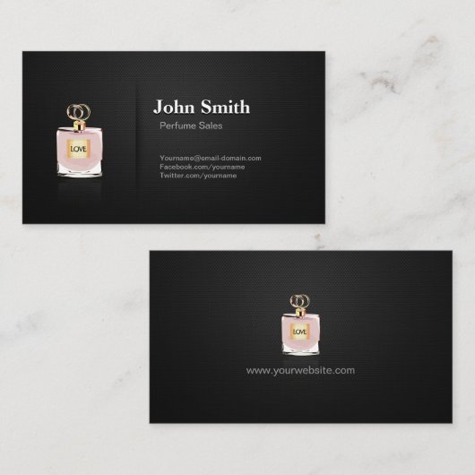 Carte De Visite Ventes de parfum - Noir professionnel (Devant / Derrière)