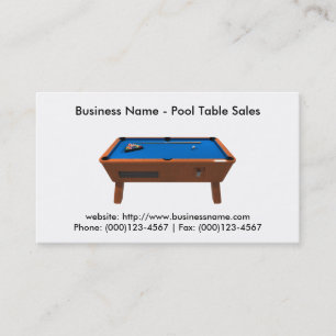 Carte de visite : Ventes de table de pool