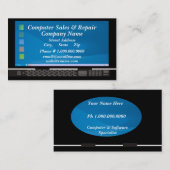 Carte De Visite Ventes et réparation d'ordinateur (Devant / Derrière)