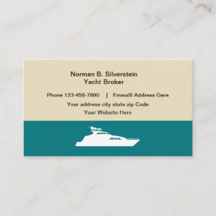 Carte De Visite Ventes et service de courtiers de yachts modernes