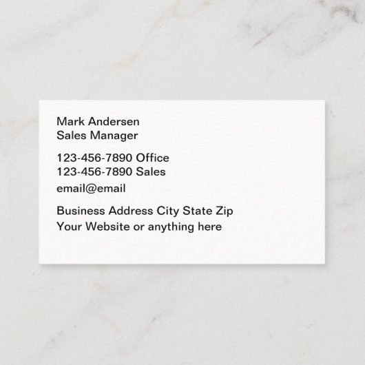 Carte De Visite Ventes Et Services À Domicile (Dos)