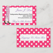 Carte De Visite Ventes, rose et pourpre de guêtres (Devant / Derrière)