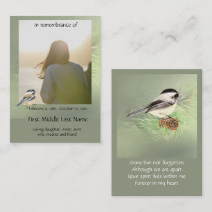 Carte De Visite Ventilateur de chickadee commémoratif de conservat