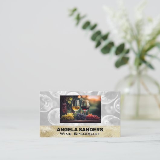 Carte De Visite Ver à vin | Raisins | Vignoble (Debout devant)