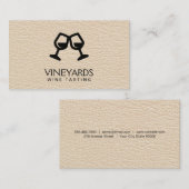 Carte De Visite Ver à vin | Texture en cuir (Devant / Derrière)