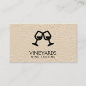 Carte De Visite Ver à vin | Texture en cuir (Devant)