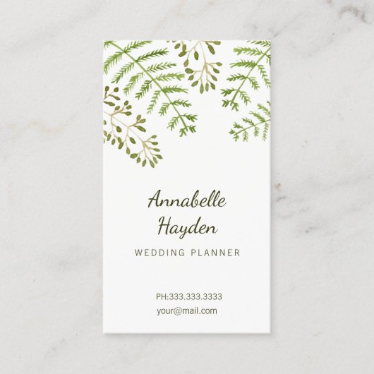 carte de visite verdoyant (Devant)