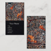 Carte De Visite VERDURE, ANIMAUX FORESTIERS Pheasant, Renard rouge (Devant / Derrière)