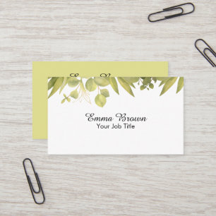 Carte De Visite Verdure botanique Foliage Aquarelle Design